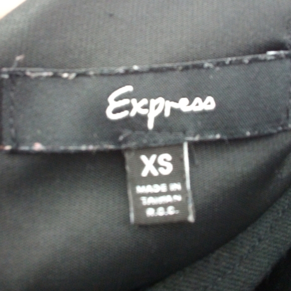Express Little Black Dress Scoop Neck Mini Gold Zipper Vent XS - Picture 2 of 11